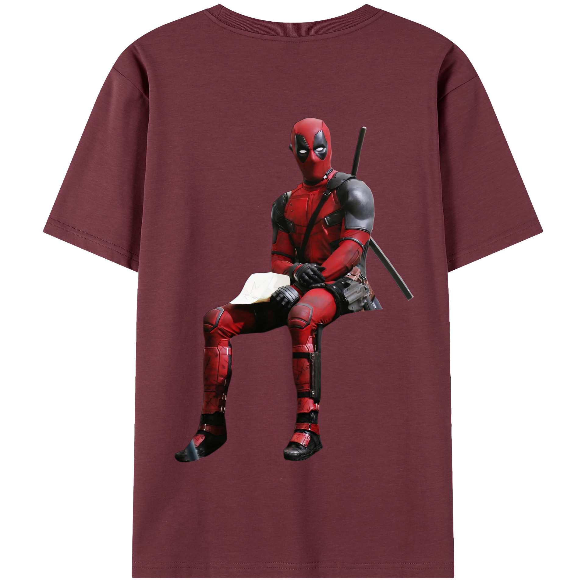 （画像用） Deadpool デッドプール 綿100％半袖Tシャツ（背面プリント）